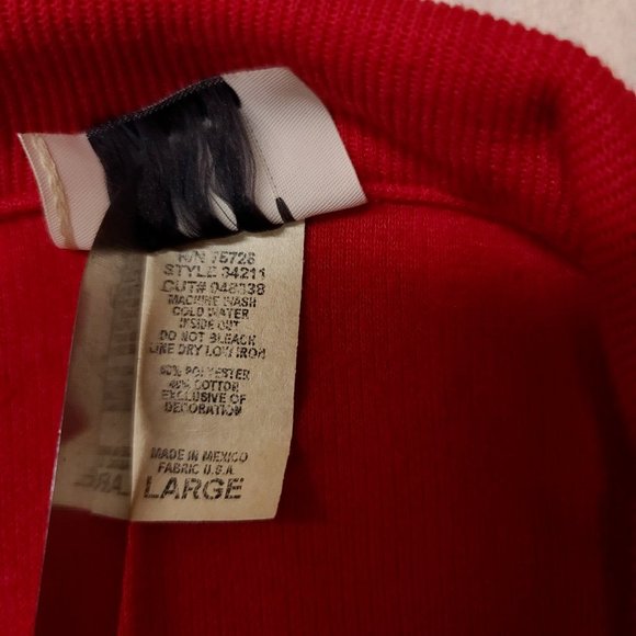 Teddi Womens Large Red Black Floral Long Sleeve Button Up Cardigan Sweater USA - Picture 12 of 13